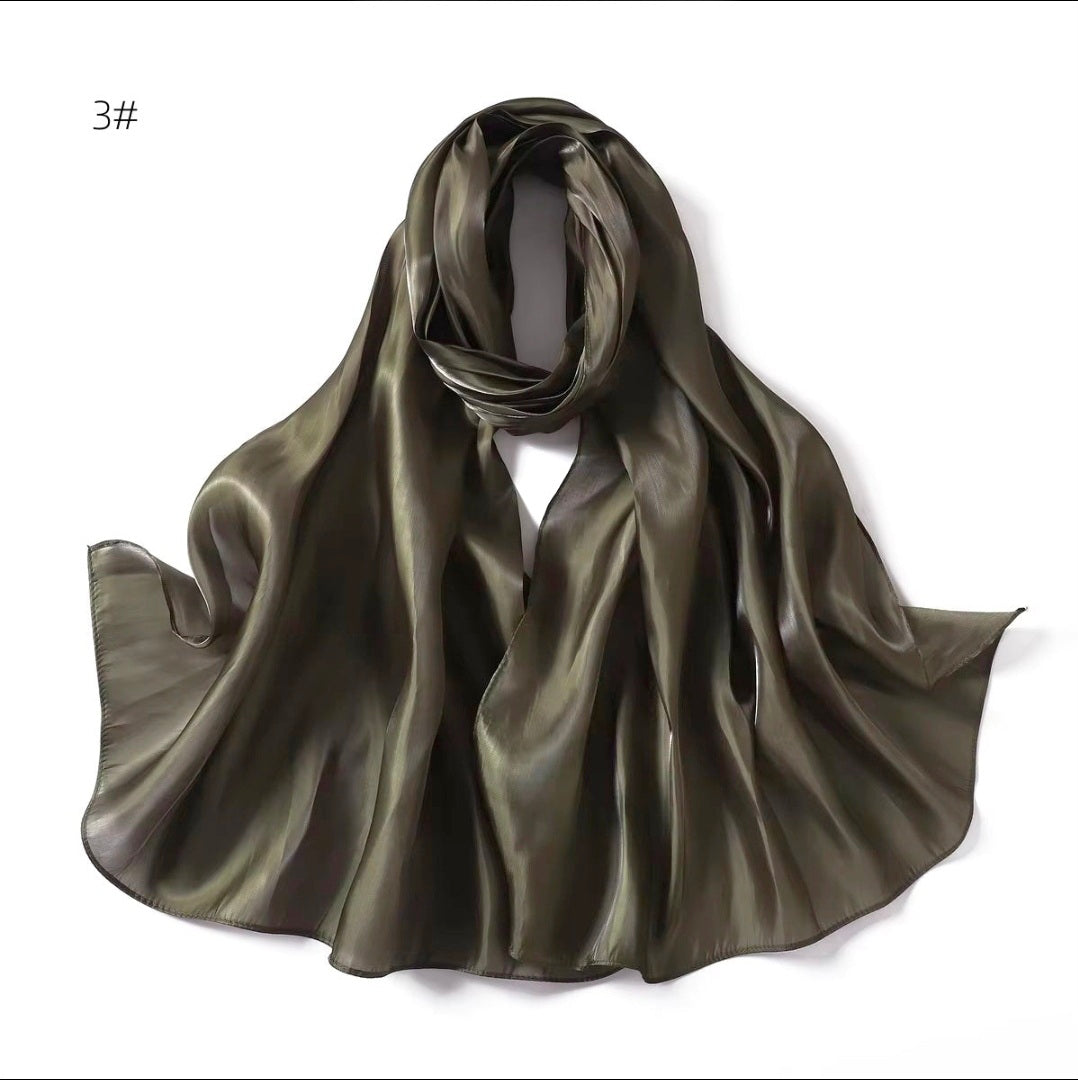 Silk Organza Hijab Dark Olive