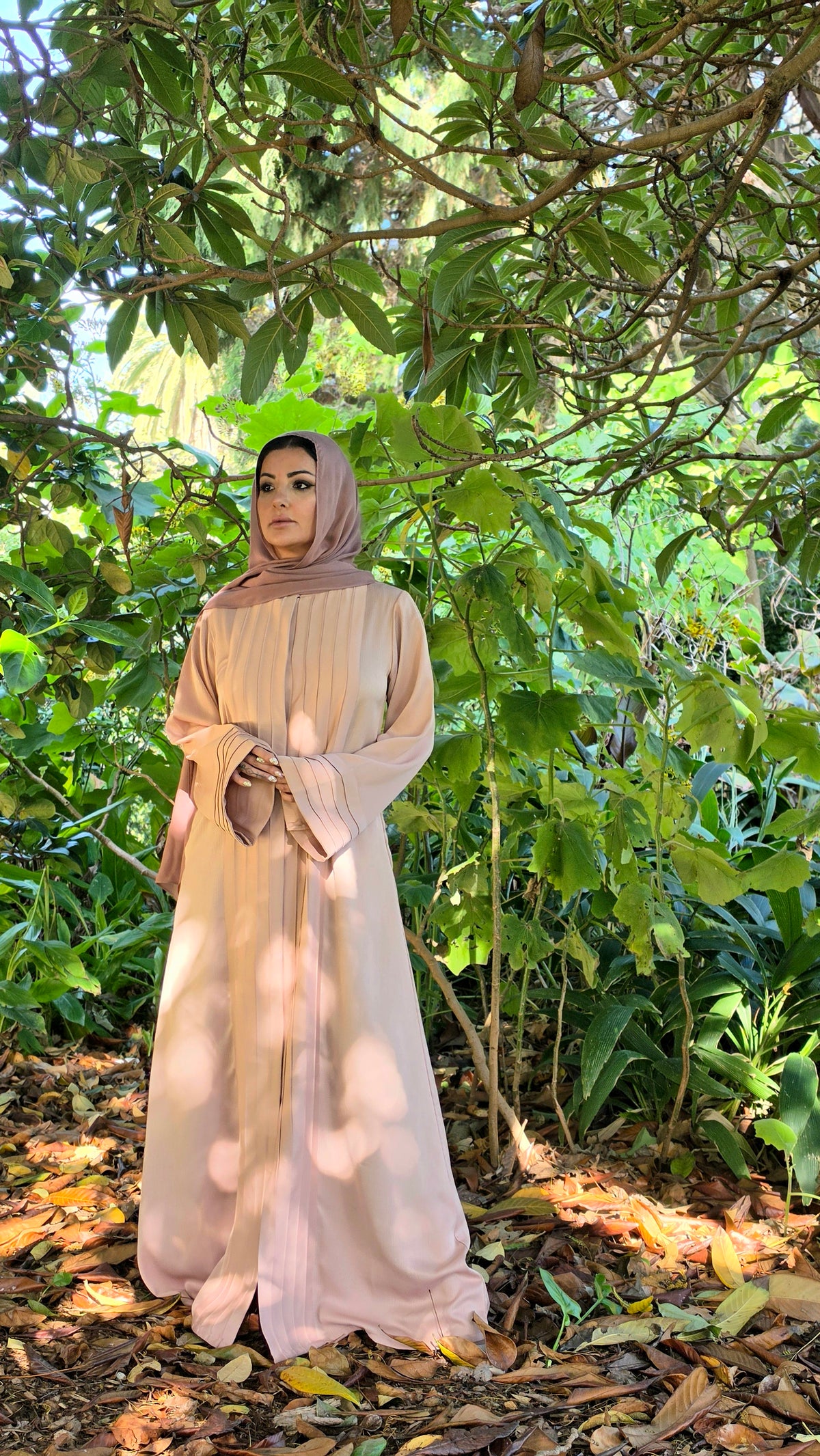 Blush Nude Grace Pleated Abaya