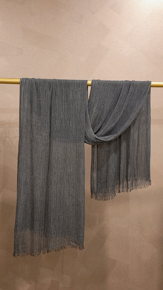 Graphite Mode Crinkle Rayon Hijab