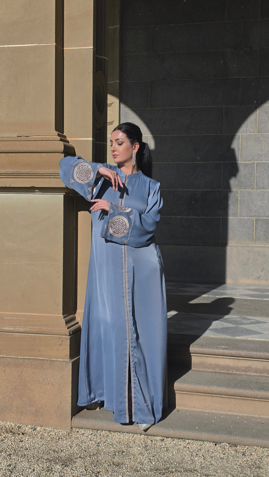 Azure Grace Embroidered Abaya