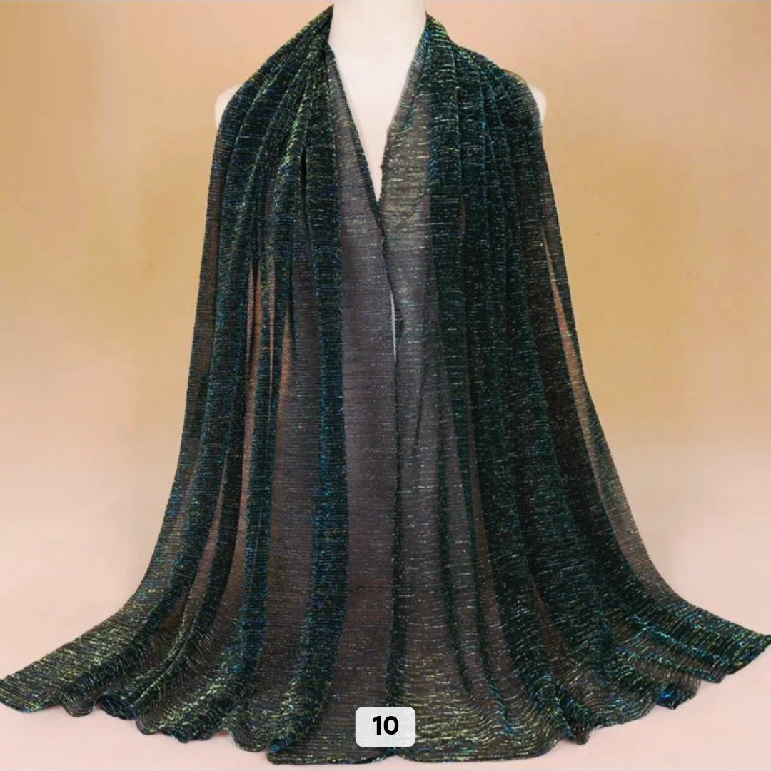 Peacock Shimmer Lurex Viscose Hijab