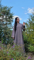 Serene Mauve Embroidered Abaya