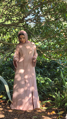 Blush Nude Grace Pleated Abaya