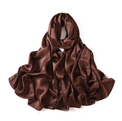 Truffle Brown Textured Satin Hijab