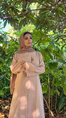 Blush Nude Grace Pleated Abaya