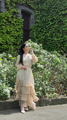 Champagne Garden Ruffle Dress