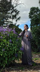 Serene Mauve Embroidered Abaya