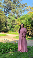 Dusty Rose Lattice Abaya