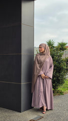 Blush Lace Abaya Set