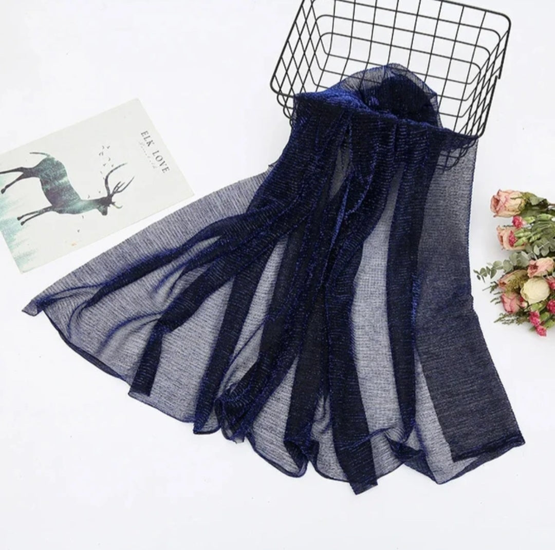 Blue Shimmer Lurex Viscose Hijab