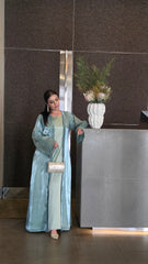 Frosted Blue Crystal Abaya Set