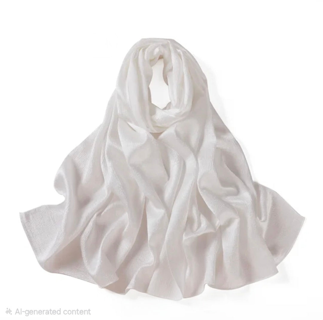 Ivory Textured Satin Hijab