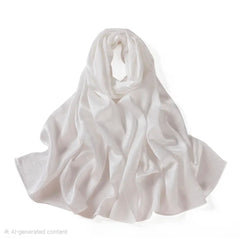 Ivory Textured Satin Hijab