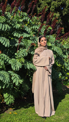 Nude Grace Pleated Abaya