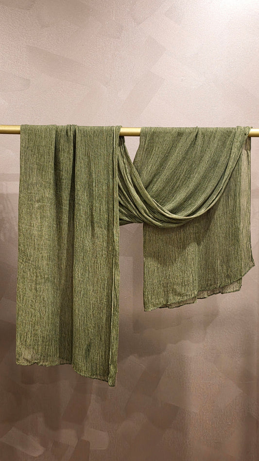 Sage Olive Crinkle Rayon Hijab
