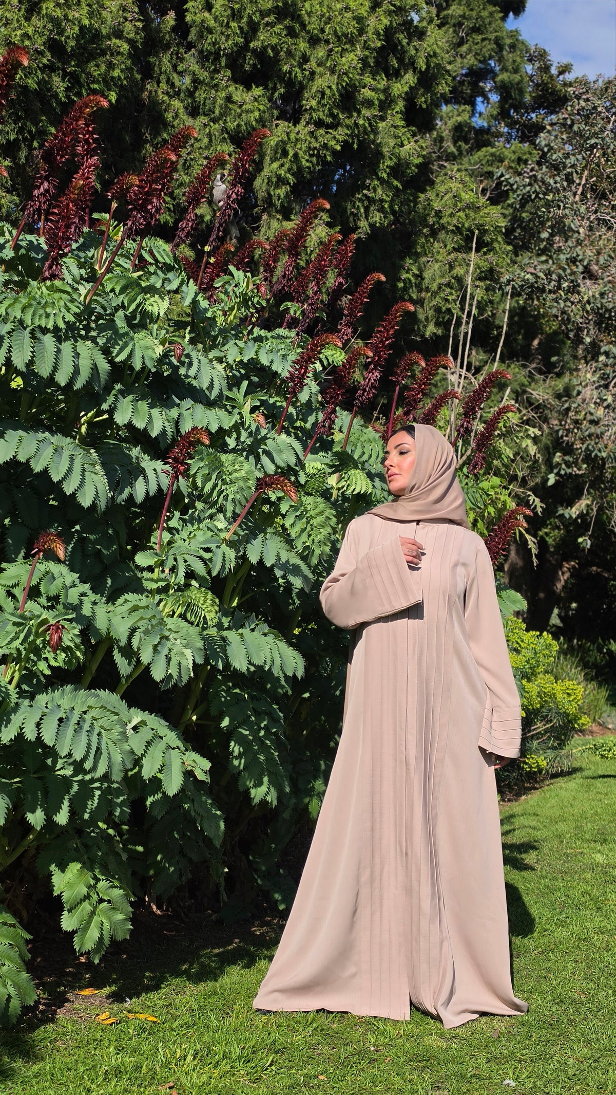 Nude Grace Pleated Abaya