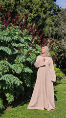 Nude Grace Pleated Abaya