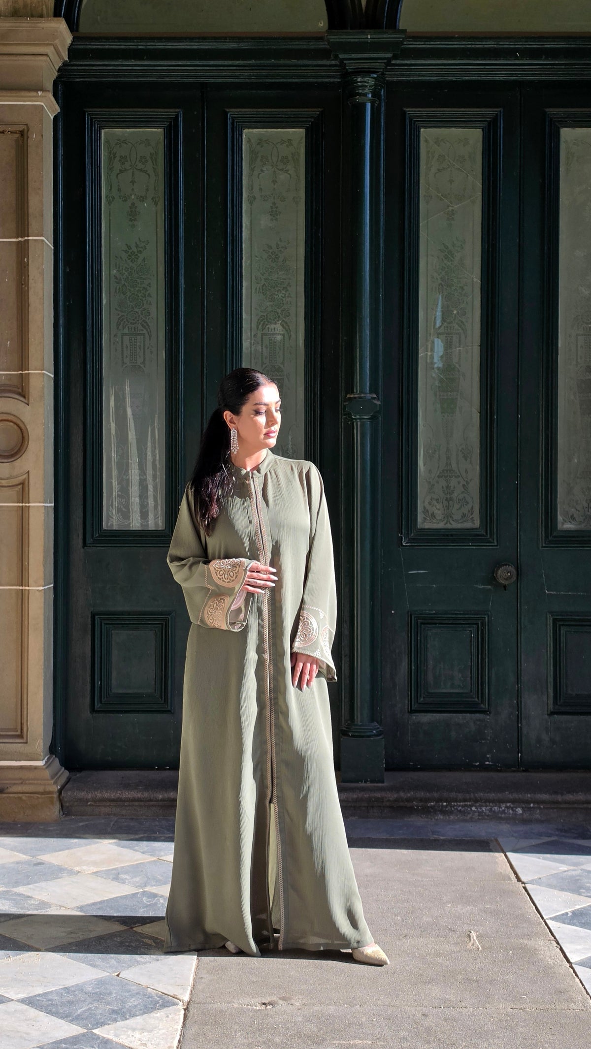 Sage Grace Embroidered Abaya