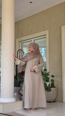 Stone Beige Lace Abaya