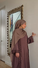 Cocoa Lace Abaya Set