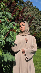 Nude Grace Pleated Abaya