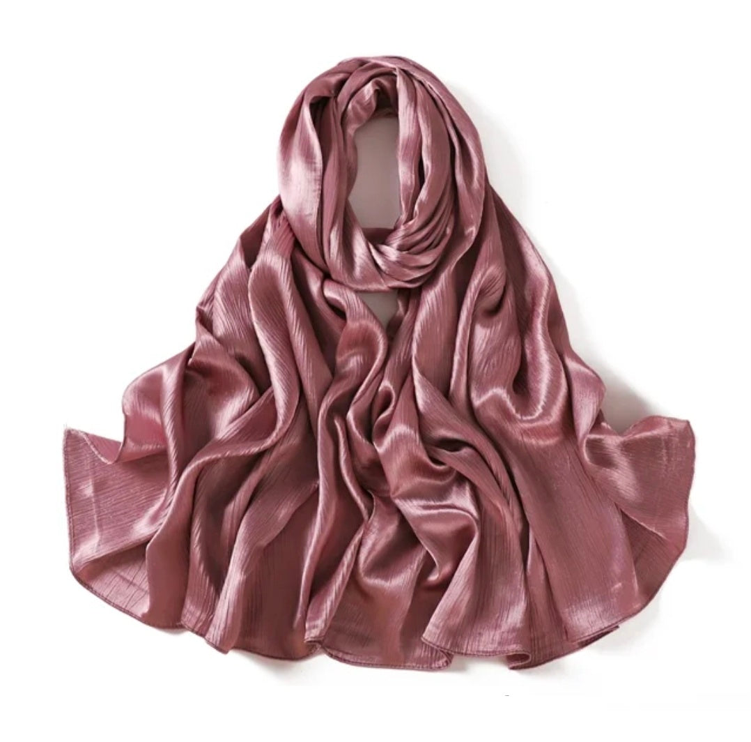 Blush Mauve Textured Satin Hijab
