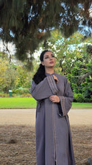 Serene Mauve Embroidered Abaya