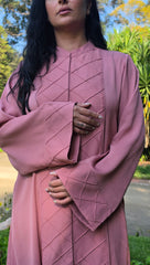 Dusty Rose Lattice Abaya