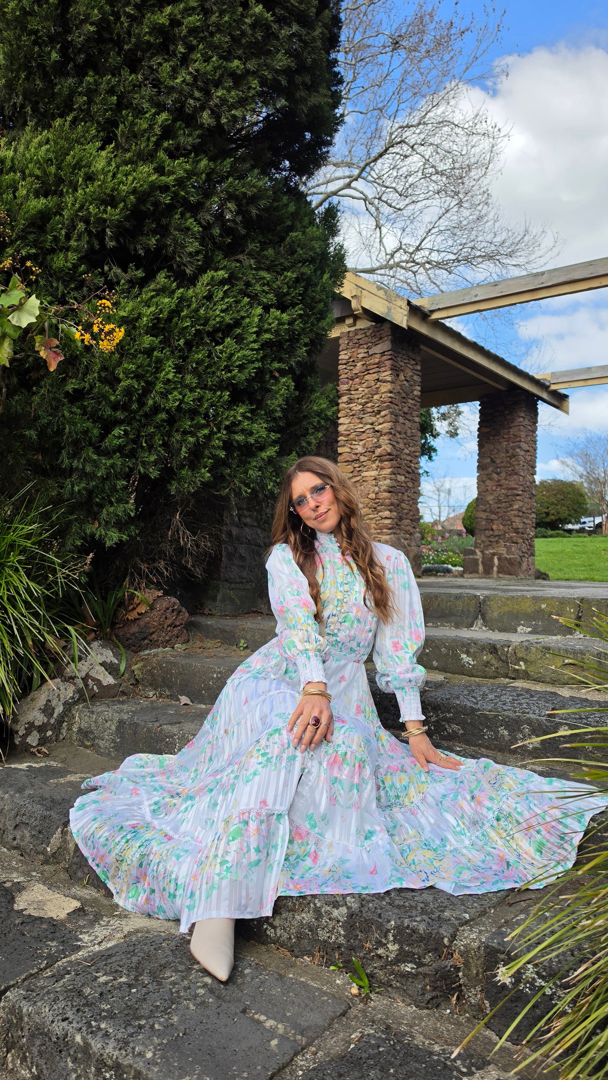 Floral Whimsy Lace Tiered Dress