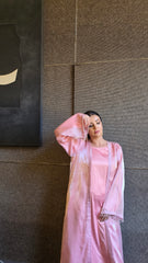 Blush Crystal Organza Abaya Set