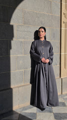 Charcoal Regal Fold Abaya