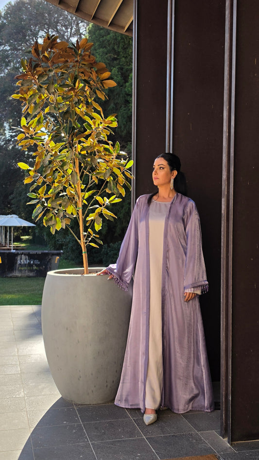 Lilac Crystal Abaya Set