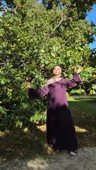 Deep Mauve Piped Closed Abaya