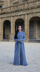 Bluish Grey Pleated Grace Abaya