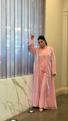 Blush Crystal Organza Abaya Set