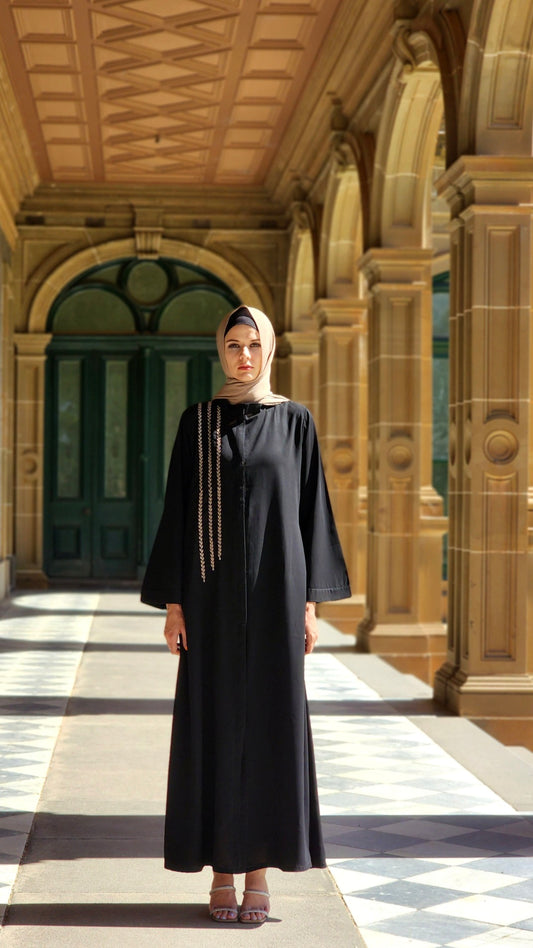 Noir Embroidered Stylish Abaya
