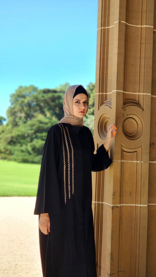 Noir Embroidered Stylish Abaya