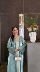 Frosted Blue Crystal Abaya Set
