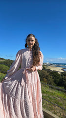 Soft Blush Tiered Dress