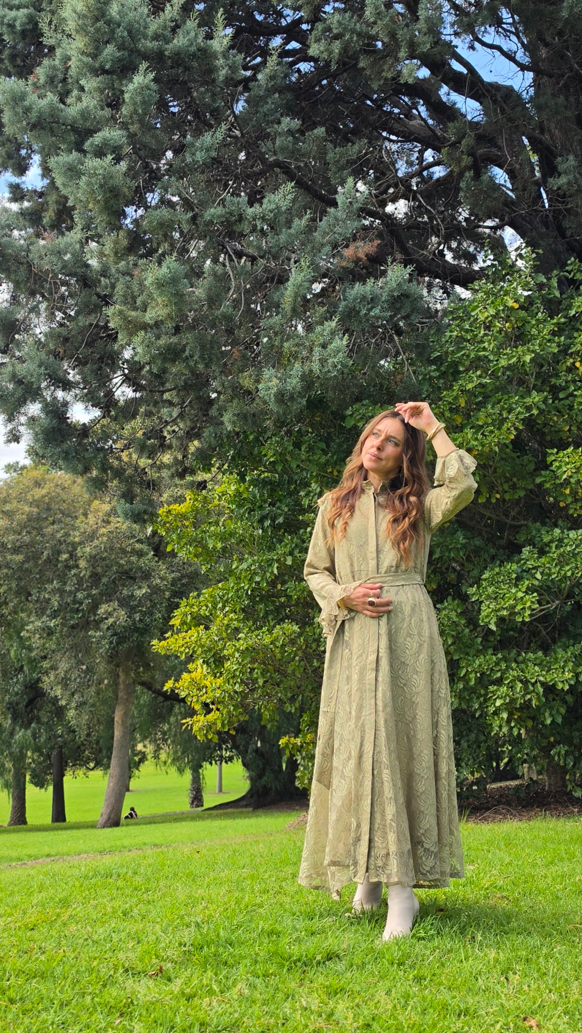 Sage Whisper Regency Lace Dress