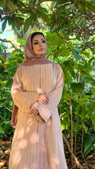 Blush Nude Grace Pleated Abaya