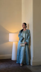 Frosted Blue Crystal Abaya Set