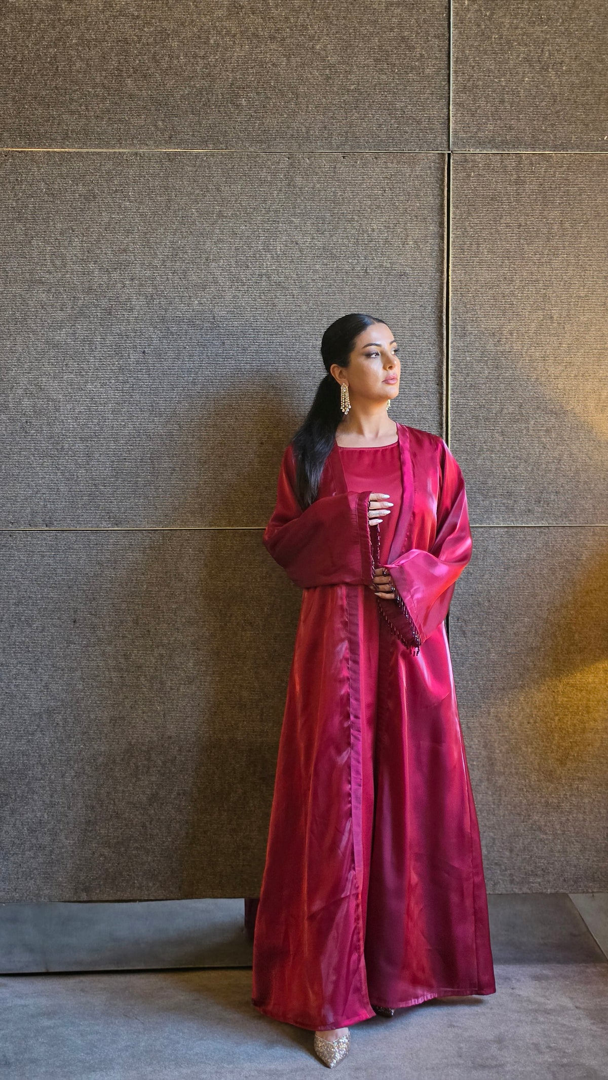 Rose Crystal Abaya Set