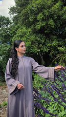 Serene Mauve Embroidered Abaya